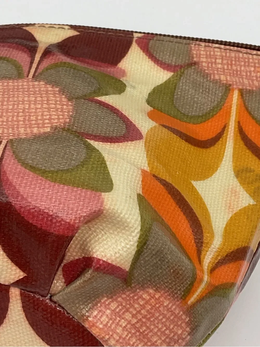 Fossil Key-Per Retro Floral Coated Canvas Cosmetic Pouch